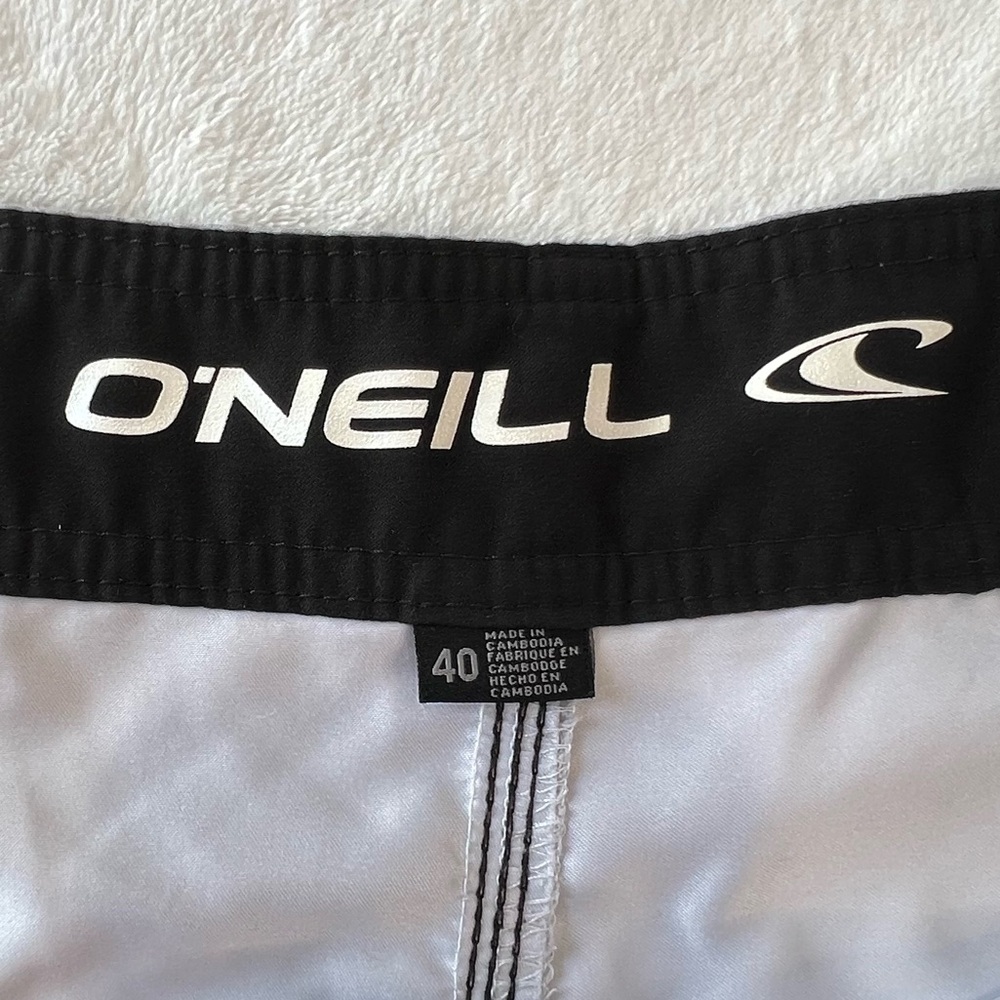 O’NEILL Board Shorts Cargo Side Pocket Swim Gradient Striped Gray Blue Men’s 40 - Picture 6 of 17